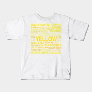 Word Cloud - Shades of Yellow (White Background) Kids T-Shirt